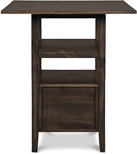 New Classic FURNITURE Derby Counter Dining Stool Set with 1 Table and 4 Chairs, Chocolate