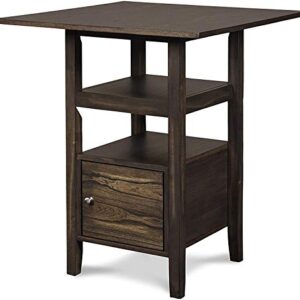 New Classic FURNITURE Derby Counter Dining Stool Set with 1 Table and 4 Chairs, Chocolate