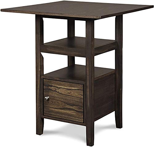 New Classic FURNITURE Derby Counter Dining Stool Set with 1 Table and 4 Chairs, Chocolate