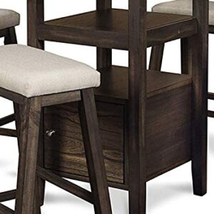 New Classic FURNITURE Derby Counter Dining Stool Set with 1 Table and 4 Chairs, Chocolate