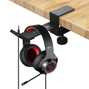 Headphone Headset Stand Holder, 6amLifestyle Universal Metal Gaming Headphones Hanger Mount Under Desk Hook Clip with Adjustable Clamp for All Headsets, Black（Patented）