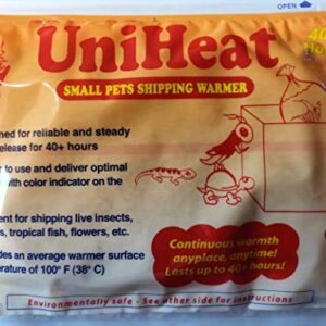 Uniheat Shipping Warmer 40+ Hours, 10 Pack... +FREE BONUS! of One FREE 20 hour Heat Pack! ...Get 40+ Hour Warmth for Shipping Live Corals, Small Pets, Fish, Insects, Reptiles, Etc