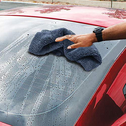 Detailer's Preference Extra Absorbent and Ultra Plush 500GSM Edgeless Microfiber Towel 16x16 Inches, Gray, 6 Pack