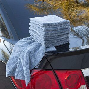 Detailer's Preference Extra Absorbent and Ultra Plush 500GSM Edgeless Microfiber Towel 16x16 Inches, Gray, 6 Pack