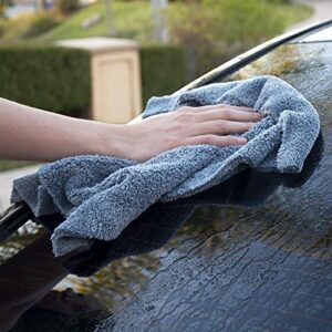 Detailer's Preference Extra Absorbent and Ultra Plush 500GSM Edgeless Microfiber Towel 16x16 Inches, Gray, 6 Pack