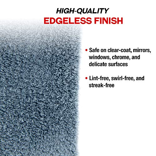 Detailer's Preference Extra Absorbent and Ultra Plush 500GSM Edgeless Microfiber Towel 16x16 Inches, Gray, 6 Pack