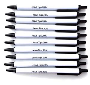 pens 4 pennies - jesus tips 20% retractable ballpoint humor/novelty/joke pen (10 count)