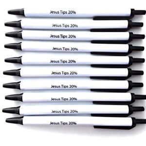 Pens 4 Pennies - Jesus Tips 20% Retractable Ballpoint Humor/Novelty/Joke Pen (10 Count)