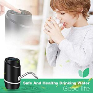 5 Gallon Water Dispenser,Electric Drinking Water Pump Portable Water Dispenser Universal USB Charging Water Bottle Pump For 2-5 Gallon With 2 Silicone