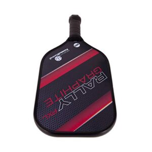 Rally PXL Graphite Pickleball Paddle (Red) XL Elongated Power & Reach Shape | Standard Grip | Polymer Honeycomb Core and Graphite Face