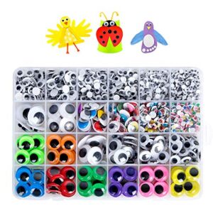 1680pcs googly wiggle eyes self adhesive, for craft sticker eyes multi colors and sizes for diy by zzyi