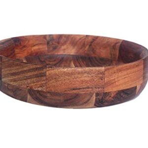 Kaizen Casa Wooden Round Shaped Serving Bowl For Fruit,Dessert Platter Tray Dish Kitchen Dining Fruit,Dessert,Snack