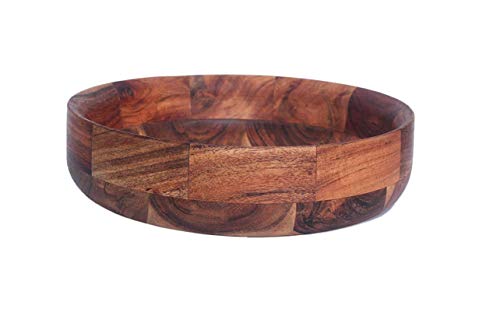 Kaizen Casa Wooden Round Shaped Serving Bowl For Fruit,Dessert Platter Tray Dish Kitchen Dining Fruit,Dessert,Snack