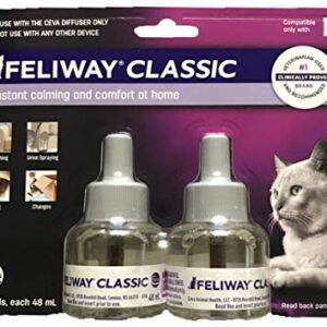 Feliway Classic Diffuser Refill for Cats | Constant Calming & Comfort at Home (2 Pack(48 ml))