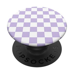 checkerboard purple and white - checkered pattern checker popsockets swappable popgrip