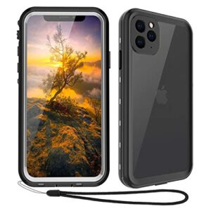 waterproof iphone 11 pro max case - iphone 11 pro max full body bumper case waterproof apple iphone rugged protection case with built-in screen water-resist case cover black