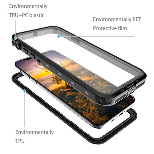 Waterproof iPhone 11 Pro Max Case - iPhone 11 Pro Max Full Body Bumper Case Waterproof Apple iPhone Rugged Protection Case with Built-in Screen Water-Resist Case Cover Black