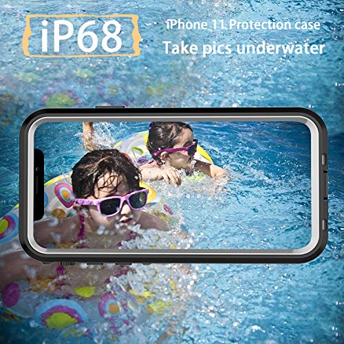 Waterproof iPhone 11 Pro Max Case - iPhone 11 Pro Max Full Body Bumper Case Waterproof Apple iPhone Rugged Protection Case with Built-in Screen Water-Resist Case Cover Black