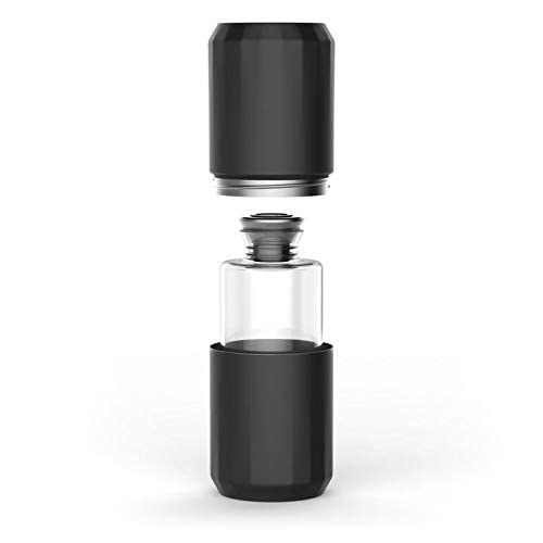 Aged & Ore - Double Insulated Travel Decanter | Premium Stainless Steel Convertible Tumblers with Inner Hand Blown 500 ml Glass Spirits Decanter | Spill Proof & Portable | Great Gift (Matte Black)