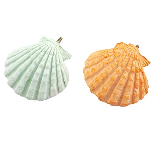 POPETPOP Parrot Perch Stand - 2PCs Shell Shape Totoro Squirrel Hamster Calcium Teeth Mouth Molar Grinding Stone Parrot Beak Stone Stand Platform