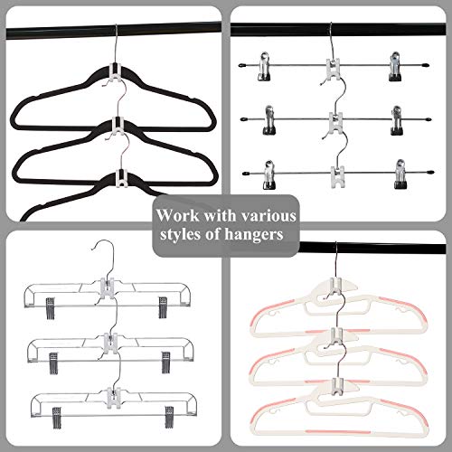 Frezon Clothes Hanger Connector Hooks, Outfit Hangers, Hanger Extender Clips, Hangers Accessory, Not Suitable for Wooden Hangers, Heavy Duty Space Saving for Closet 60 Pcs (Grey)