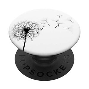 black and white dandelion pop mount socket cellphone holder popsockets popgrip: swappable grip for phones & tablets