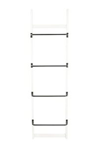 creative co-op wood rack with 4 metal bars wall shelves, cream