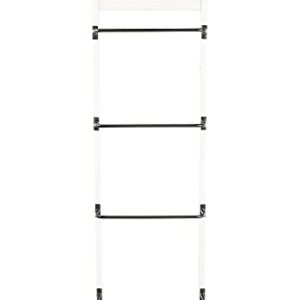 Creative Co-Op Wood Rack with 4 Metal Bars Wall Shelves, Cream