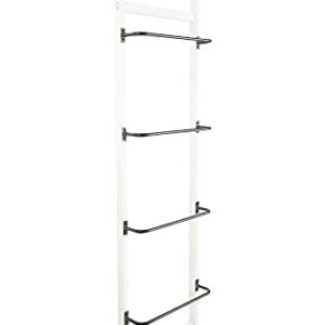 Creative Co-Op Wood Rack with 4 Metal Bars Wall Shelves, Cream