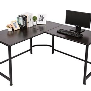 TOPSKY L-Shaped Desk Corner Computer Desk 59" x 59" with 24" Deep Workstation Bevel Edge Design (Walnut)