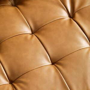 Modway Valour Vegan Leather Tufted Sofa, Tan