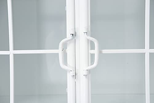 Creative Co-Op Metal Shelves & 4 Doors Cabinets and Shelf Units, White