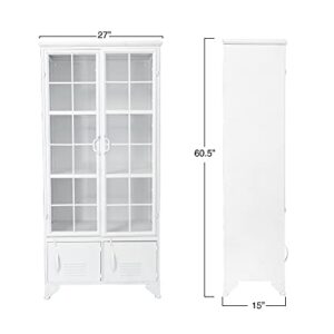 Creative Co-Op Metal Shelves & 4 Doors Cabinets and Shelf Units, White