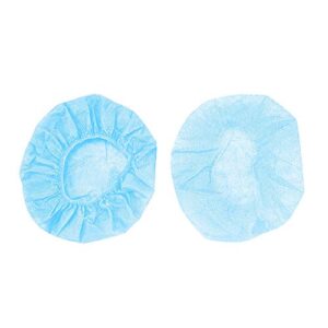 tvoip 100pcs blue non-woven sanitary headphone ear cover, disposable super stretch covers washable, for most on ear headphones earpads (6.5 cm/ 2.6 inch)