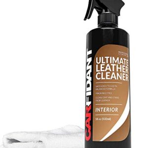 Carfidant Ultimate Leather Cleaner - Full Leather & Vinyl Cleaning Kit with Microfiber Towel for Leather & Vinyl Seats, Automotive Interiors, Car Dashboards, Sofas & Purses! - 18oz Kit