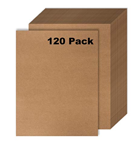 120 Pack Kraft Paper - Brown Stationery Paper- Brown Craft Paper For Arts and Craft, Drawing, D.I.Y. Projects - Letter Size Kraft Paper - Laser & Inkjet Printer Compatible - 8.5 x 11 Inches