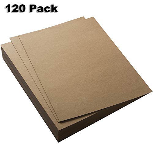 120 Pack Kraft Paper - Brown Stationery Paper- Brown Craft Paper For Arts and Craft, Drawing, D.I.Y. Projects - Letter Size Kraft Paper - Laser & Inkjet Printer Compatible - 8.5 x 11 Inches