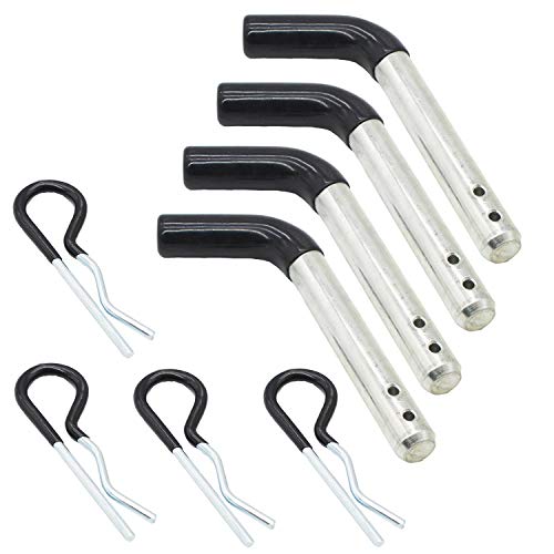 X-Haibei Trailer Towing Hitch Pin and Clip 1/2 inch Diameter fit Class I and II Hitches, 4 Pack