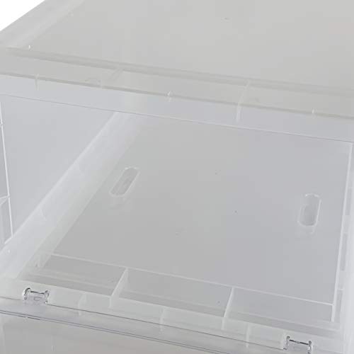 Glory Coast Drop Front Shoe Box, Clear Stackable Storage Container, 2 Pack