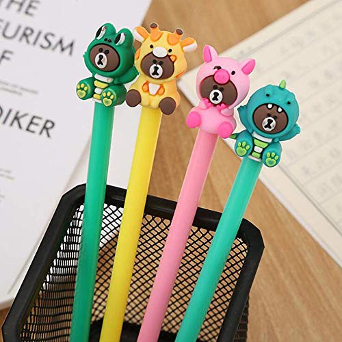 24 pack Black Erasable Pens Kiddie Kawaii Cute Cartoon Gel Ink Pens Assorted Style Writing Pens for Birthday Present School Prize Student Gift Fun Girl Pens (erasable black)