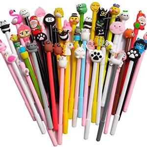 24 pack Black Erasable Pens Kiddie Kawaii Cute Cartoon Gel Ink Pens Assorted Style Writing Pens for Birthday Present School Prize Student Gift Fun Girl Pens (erasable black)