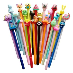 24 pack Black Erasable Pens Kiddie Kawaii Cute Cartoon Gel Ink Pens Assorted Style Writing Pens for Birthday Present School Prize Student Gift Fun Girl Pens (erasable black)