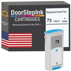 doorstepink remanufactured in the usa ink cartridge replacements for hp 72 130ml cyan c9371a for hp designjet t1120 t1200 t1300 t2300 t610 t620 t770 t790 t795