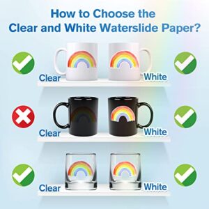 Koala 25 Sheets Waterslide Decal Paper for Inkjet Printer - WHITE 8.5x11 Inch Water Slide Transfer Paper for DIY Tumblers, Mugs, Glass, Ceramics