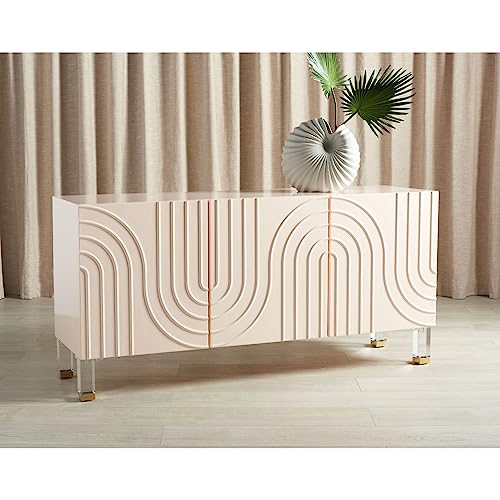 Safavieh Couture Home Saturn-Art Deco-Light Pink Acrylic 3-door Sideboard