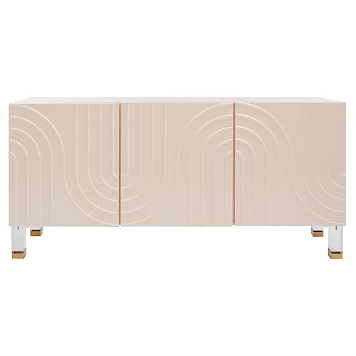 Safavieh Couture Home Saturn-Art Deco-Light Pink Acrylic 3-door Sideboard