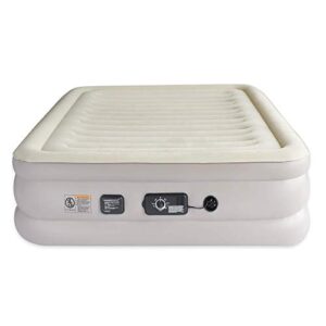 aria queen inflatable air mattress with constantcomfort built-in pump, self-inflating air bed maintains selected firmness for luxurious all-night sleep comfort