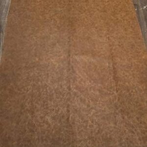 NAT Leathers | Brown Distressed 2 Tone Oily Faux Vegan Leather PU (Peta Approved Vegan) | 1 Yard 36 inch x 54 inch Cut by Yard Pleather 0.9 mm Upholstery | Brown Crazy Horse Distress 36"X54"