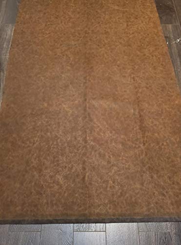 NAT Leathers | Brown Distressed 2 Tone Oily Faux Vegan Leather PU (Peta Approved Vegan) | 1 Yard 36 inch x 54 inch Cut by Yard Pleather 0.9 mm Upholstery | Brown Crazy Horse Distress 36"X54"