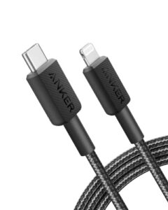 anker usb c to lightning cable [6ft mfi certified] powerline+ ii nylon braided cable for iphone 13 13 pro 12 pro max 12 11 x xs xr 8 plus, airpods pro, supports power delivery (black)
